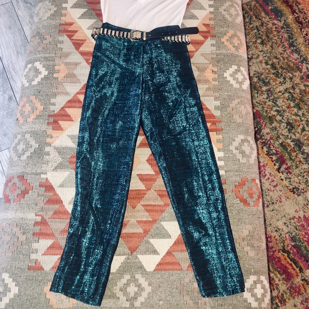 Express Editor Pants Size 6R color Blue Metallic